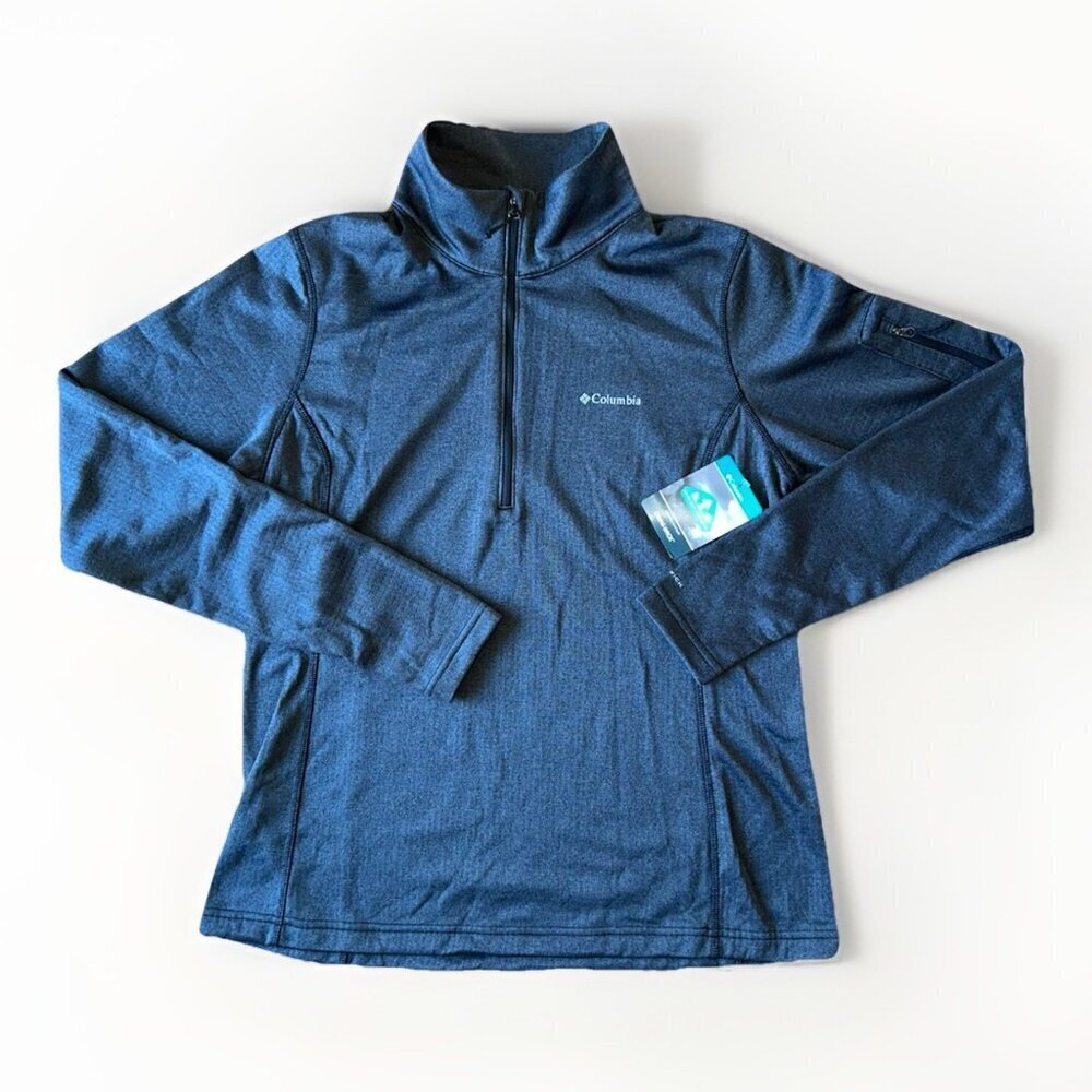 NEW Columbia Park View Grid Fleece Long Sleeve Half-Zip Women's Size Large Gray